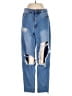 Missguided Color Block Blue Jeans Size 4 - photo 1