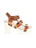 Sandro Rosi Tan White Sandals Size EU 38 - photo 1