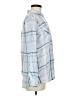 Express Plaid Blue Long Sleeve Button-Down Shirt Size M - photo 4