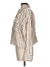 Express 100% Rayon Stripes Tan Long Sleeve Button-Down Shirt Size L - photo 5