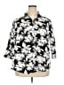 Alia Floral Black 3/4 Sleeve Button-Down Shirt Size 20W - photo 1