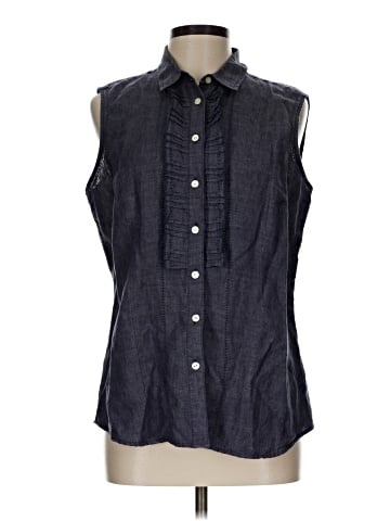 PaperWhite Sleeveless Button-Down Shirt (view 1)