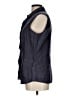 PaperWhite 100% Linen Black Sleeveless Button-Down Shirt Size 12 - photo 5