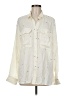 Gap 100% Rayon Stars Ivory Long Sleeve Button-Down Shirt Size M - photo 1