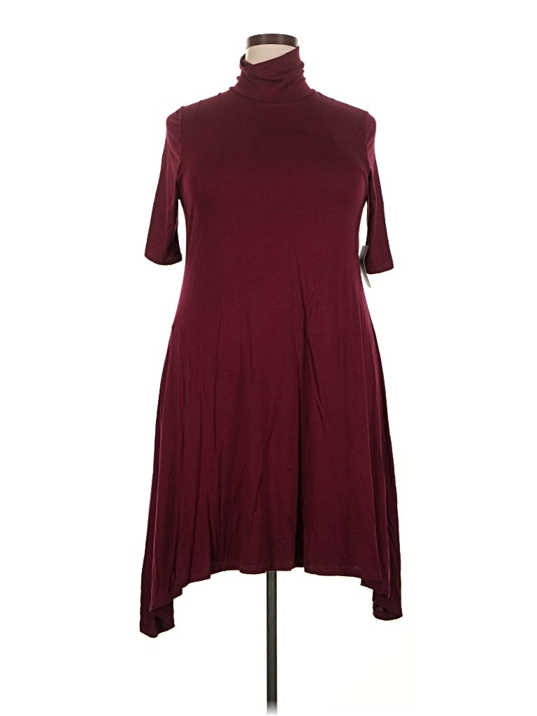 Pre-owned Velvet Torch Casual Dress In Burgundy