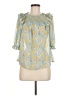 Mi ami 100% Polyester Teal 3/4 Sleeve Blouse Size M - photo 1