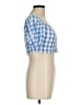 Monki 100% Cotton Blue Short Sleeve Blouse Size S - photo 4