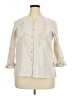 Unbranded Ivory 3/4 Sleeve Button-Down Shirt Size 2X (estimated) - photo 1