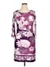 White Mark 100% Polyester Print Purple Casual Dress Size XL - photo 1
