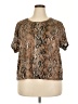 Torrid Animal Print Brown Short Sleeve Blouse Size 3X Plus (3) - photo 1