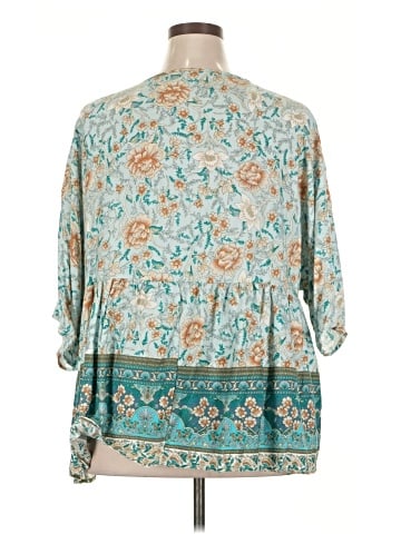 Shein Curve 3/4 Sleeve Blouse (view 2)