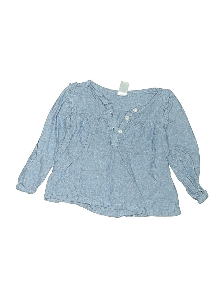 Pre-owned Carter's Kids' 3/4 Sleeve Blouse In Blue