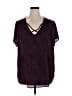 Torrid 100% Polyester Burgundy Short Sleeve Blouse Size 2X Plus (2) - photo 1