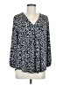 TWO by Vince Camuto Animal Print Black Long Sleeve Blouse Size L - photo 1