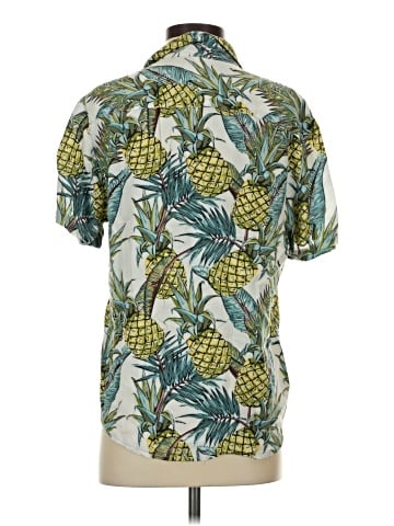 Denim & Flower Short Sleeve Button-Down Shirt (view 2)