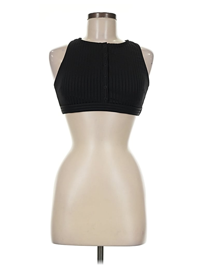 Shade & Shore Tank Top Black Halter Neckline Tops