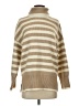 MNG Stripes Tan Turtleneck Sweater Size XS - photo 1