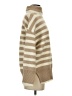 MNG Stripes Tan Turtleneck Sweater Size XS - photo 4