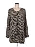 Maeve 100% Polyester Houndstooth Leopard Print Graphic Chevron-herringbone Checkered-gingham Argyle Multi Color Black Casual Dress Size L - photo 1
