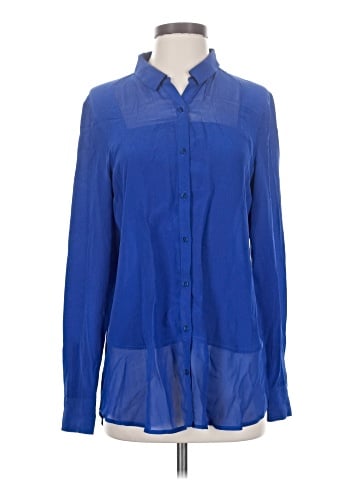Trouve Long Sleeve Silk Top (view 1)