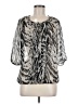Express 100% Polyester Silver 3/4 Sleeve Blouse Size M - photo 1