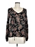 Charlotte Russe Paisley Black Long Sleeve Blouse Size M - photo 1