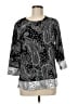 D&Co. Paisley Black Silver 3/4 Sleeve Blouse Size M - photo 1