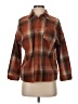 BELLA ELLA Plaid Brown 3/4 Sleeve Button-Down Shirt Size S - photo 1