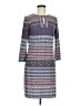DM Collection Print Blue Casual Dress Size 8 - photo 1