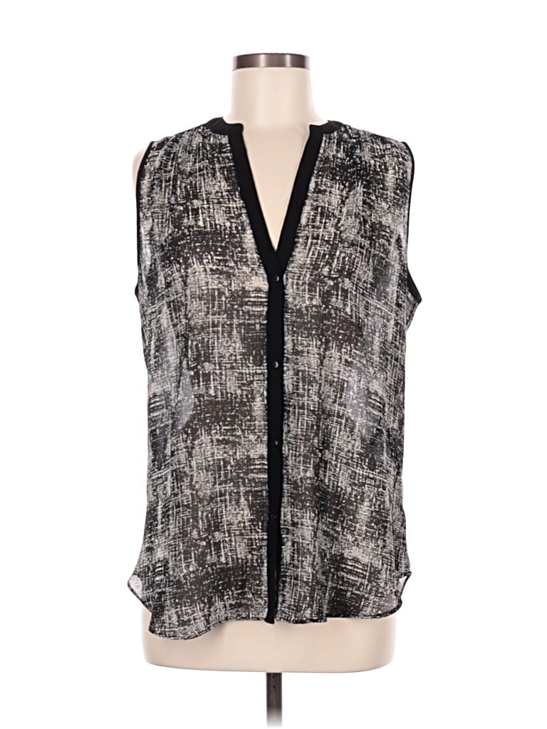 Pre-owned Max Studio Sleeveless Blouse In Black
