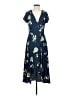 Free People 100% Polyester Floral Blue Casual Dress Size XS - photo 1