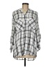 Express Plaid Gray 3/4 Sleeve Blouse Size M - photo 1
