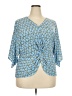 Bold Elements Blue 3/4 Sleeve Blouse Size XXL - photo 1