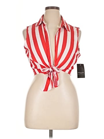 Rouge Sleeveless Button-Down Shirt (view 1)