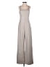 Zara 100% Polyester Metallic Gray Jumpsuit Size S - photo 1