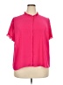 Tahari 100% Polyester Pink Short Sleeve Blouse Size 2X - photo 1