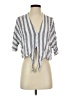 Jondie Stripes Gray 3/4 Sleeve Blouse Size S - photo 1