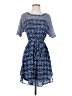 Ann Taylor LOFT 100% Polyester Print Blue Casual Dress Size XS - photo 1