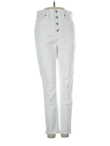 Madewell 10" High-Rise Skinny Crop Jeans in Pure White: Button-Front Edition (view 1)