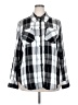 Lane Bryant 100% Rayon Plaid Silver Long Sleeve Button-Down Shirt Size 20 - photo 1