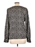 Ann Taylor Factory 100% Polyester Animal Print Black Long Sleeve Blouse Size L - photo 2