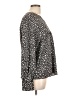 Ann Taylor Factory 100% Polyester Animal Print Black Long Sleeve Blouse Size L - photo 4