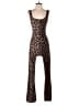Assorted Brands Animal Print Brown Jumpsuit Size 2 - photo 1