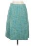 BCBGMAXAZRIA Tweed Teal Blue Silk Skirt Size 2 - photo 1