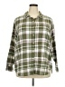 Gap Plaid Green 3/4 Sleeve Button-Down Shirt Size XXL - photo 1