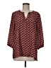 Pleione 100% Polyester Hearts Red 3/4 Sleeve Blouse Size M - photo 1