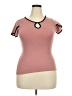 Fleurette Pink Short Sleeve Top Size 2X - photo 1