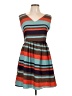 Francesca's 100% Polyester Stripes Teal Casual Dress Size L - photo 1