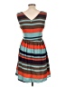 Francesca's 100% Polyester Stripes Teal Casual Dress Size L - photo 2