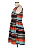 Francesca's 100% Polyester Stripes Teal Casual Dress Size L - photo 5